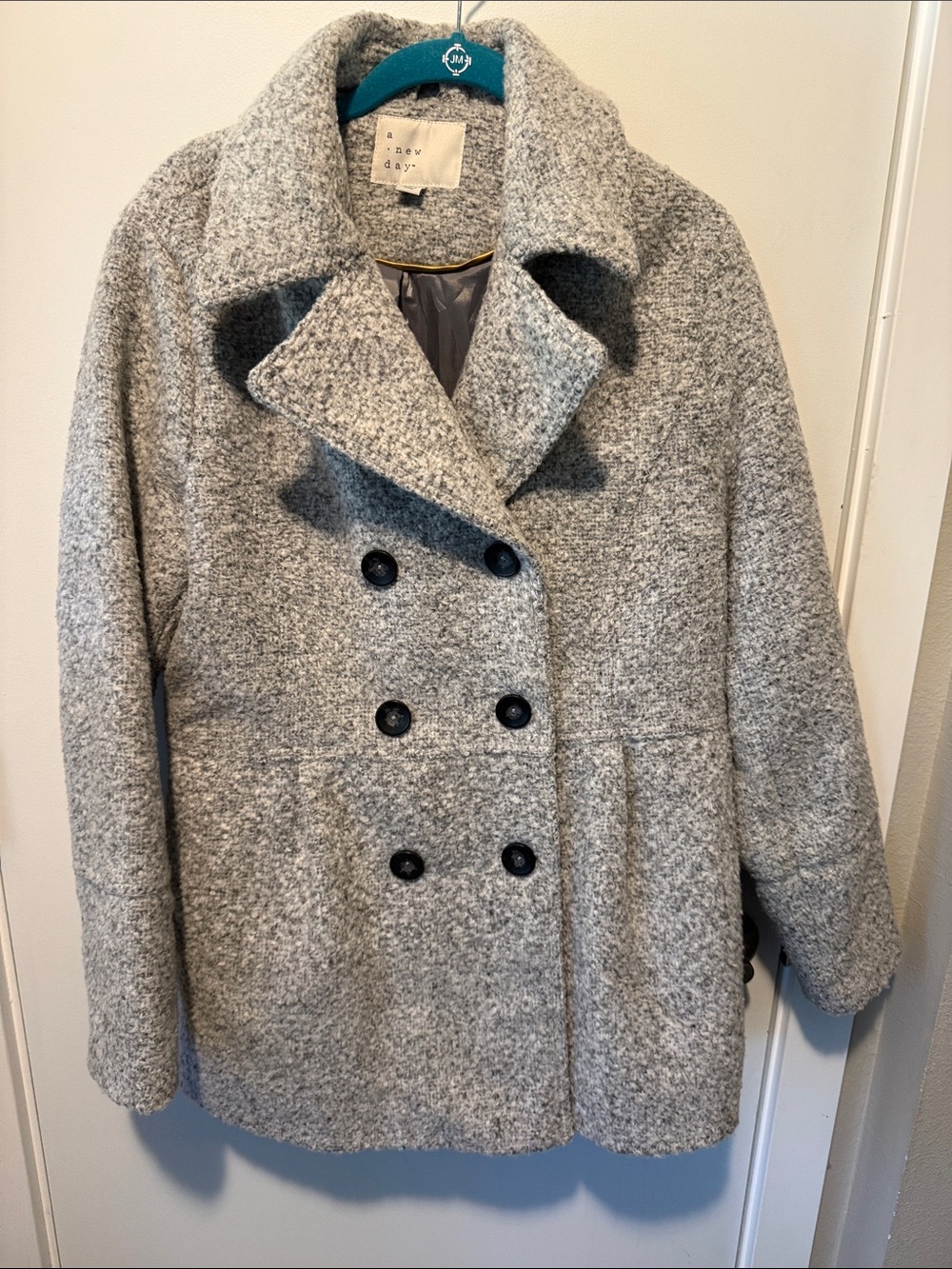a new day Gray Double-Breasted Peacoat